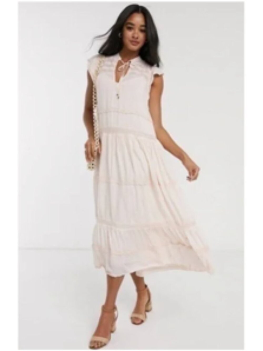 FREE PEOPLE MIDI DRESS - 'MIDNIGHT' - Sz. XS - EUC